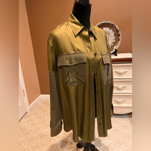 Burberry Tops - Burberry Olive Green shirt